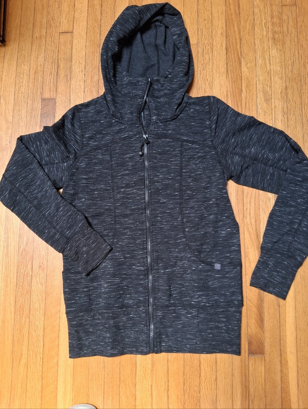 GAIAM Women's Dark Grey Heather Full-Zip Hooded Sweater